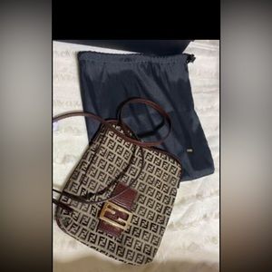 Fendi Zucchino FF sling crossbody flap bag